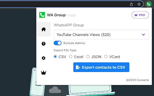 WAGroup: Ekspor Kontak WhatsApp ke Excel & CSV Terbaru - Screenshot 1