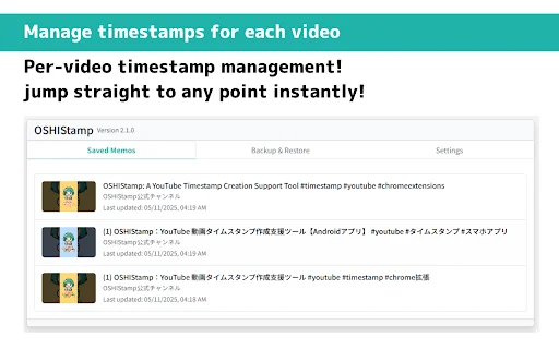 Download OSHIStamp: Alat Timestamp YouTube & Ringkasan AI Gratis - Screenshot 3