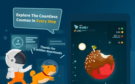 Download Walkr: Petualangan Luar Angkasa & Pelacak Langkah - Screenshot 9
