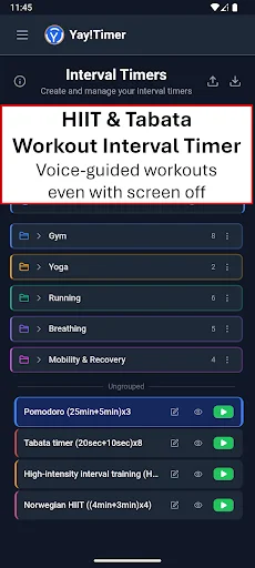 Download Yay!Timer Interval Timer HIIT – Aplikasi Latihan Terbaik - Screenshot 1